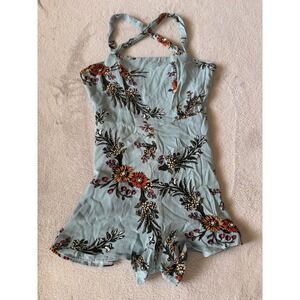 Kimchi Blue SZ 0 Floral Print Romper‎ Cross Back Sleeveless Urban Outfitters